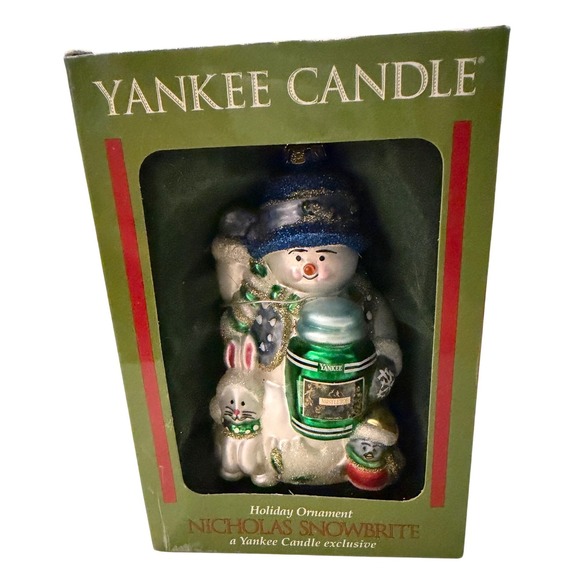 Yankee Candle Other - Yankee Candle Nicholas Snowbrite Glass Ornament Margaret Cobane Snowman Bunny